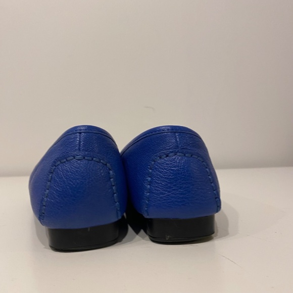 Michael Michael Kors Blue Leather Square Toe Loafer Flat Size 7 - Picture 4 of 6